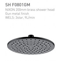 ECT NIXON 200mm Brass Shower Gun Metal Finish